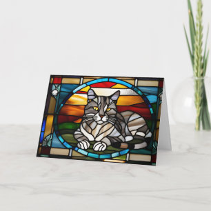 Gray Tabby Glas in lood Kaart