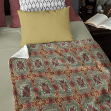 Gray Tan Brown Ochre Ivory Red Tribal Patroon