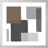 Gray Taupe White Geometric Modern Minimalist Poster (Voorkant)