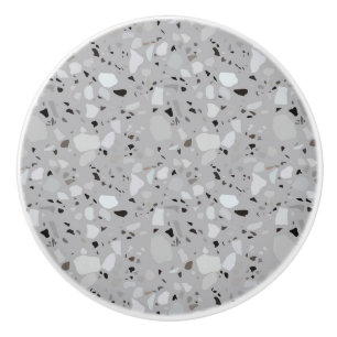 Gray Terrazzo Pattern Keramische Knop