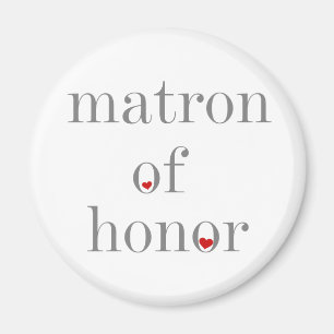 Gray Text Matron of Honor Magneet