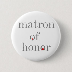 Gray Text Matron of Honor Ronde Button 5,7 Cm