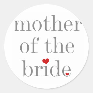 Gray Text Moeder van Bride Ronde Sticker