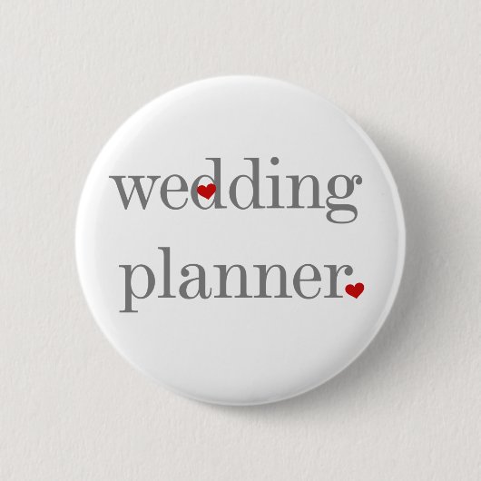 Gray Text Wedding Planner Ronde Button 5,7 Cm (Voorkant)