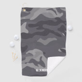 Gray Texture Camouflage Pattern Camouo Golfhanddoek (Insitu)