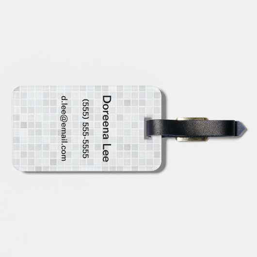 Gray Tiles Pattern Bagagelabel (Achterkant horizontaal)