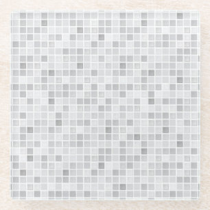 Gray Tiles Pattern Glazen Onderzetter