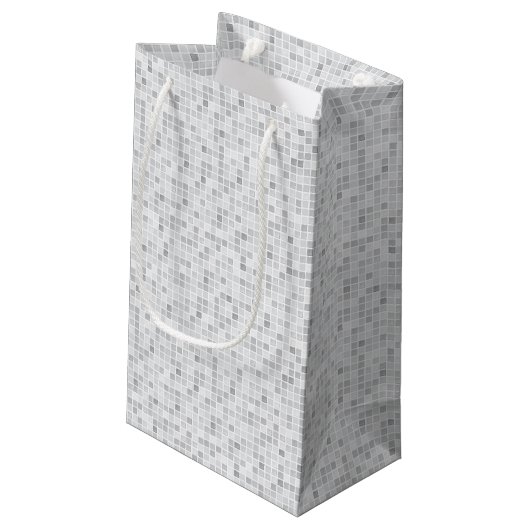Gray Tiles Pattern Klein Cadeauzakje (Achterkant Gekanteld)