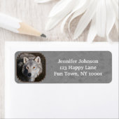 Gray Timber Wolf Face Etiket (Insitu)