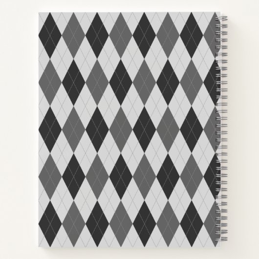 Gray Tones Argyle Pattern-laptop Notitieboek (Achterkant)