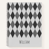 Gray Tones Argyle Pattern-laptop Notitieboek (Voorkant)