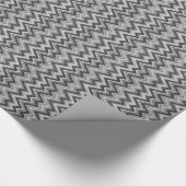 Gray Tones Faux Glitter Chevron Zigzag Pattern Cadeaupapier (Hoek)