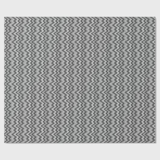 Gray Tones Faux Glitter Chevron Zigzag Pattern Cadeaupapier (Vlak)