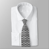 Gray Tones Faux Glitter Chevron Zigzag Pattern Stropdas (Gebonden)