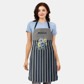 Gray Top with Navy Stripes Floral Schort (Gedragen)