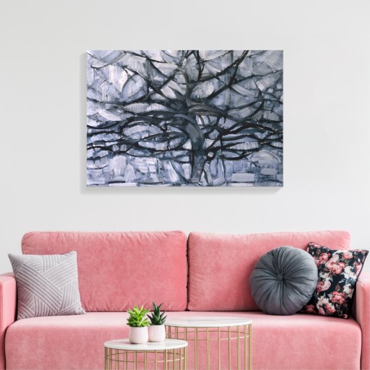 Gray Tree Canvas Afdruk (Insitu (Woonkamer))