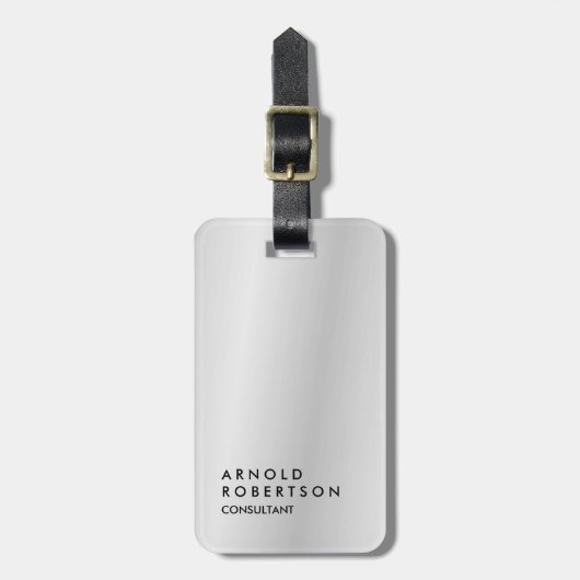 Gray Trendy Modern minimalist Bagagelabel (Voorkant verticaal)