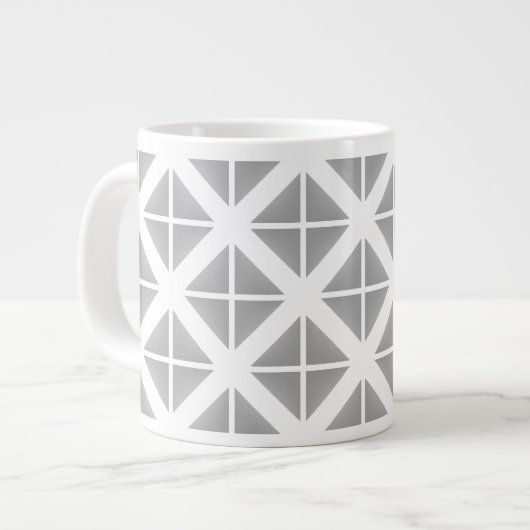 Gray Trendy Triangle Patroon Jumbo Mok (Voorkant links)