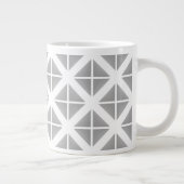 Gray Trendy Triangle Patroon Jumbo Mok (Rechts)