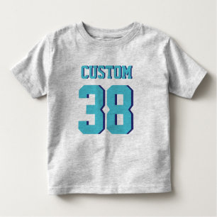 Gray & Turquoise Toddler   Sport Jersey Design Kinder Shirts