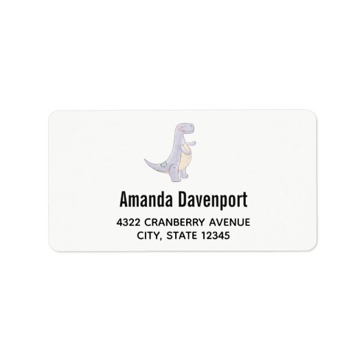 Gray Tyrannosaurus Rex Dinosaur Toy Label (Voorkant)