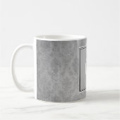 Gray Vintage Damask Monogramme Mug (Gauche)