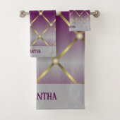 Gray Violet Chic Et Mesh Or Géométrique (En situation)