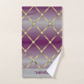 Gray Violet Chic Et Mesh Or Géométrique (Serviette à main)