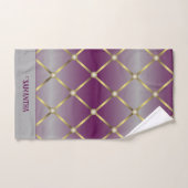 Gray Violet Chic Et Mesh Or Géométrique (Serviette à main)