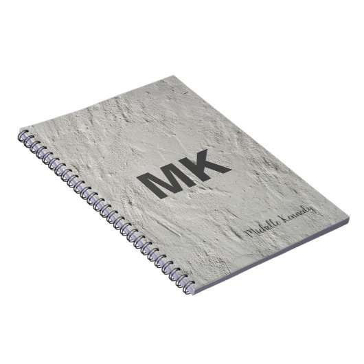 Gray Wall Monogrammed Professional Modern Notitieboek (Rechterzijde)