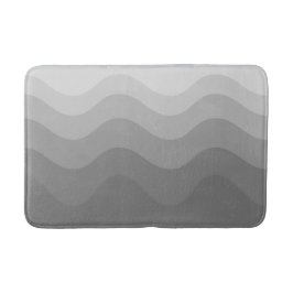 Gray Wavey Stripe Modern Bath Mat