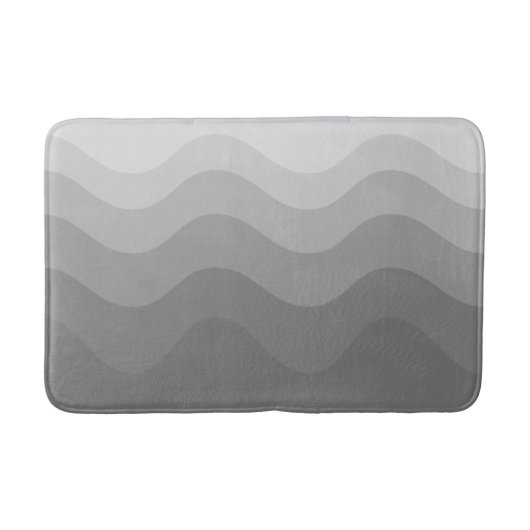 Gray Wavey Stripe Modern Bath Mat (Voorkant)