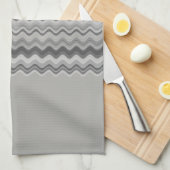 Gray Wavy Zigzag Pattern Theedoek (Quarter Fold)