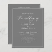 Gray Wedding Invitation (Voorkant / Achterkant)