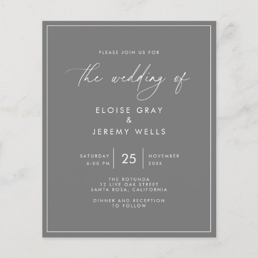 Gray Wedding Invitation (Voorkant)