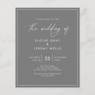 Gray Wedding Invitation
