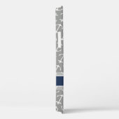 Gray White Anchor Pattern Name Case-Mate iPhone Case (Achterkant / Rechts)