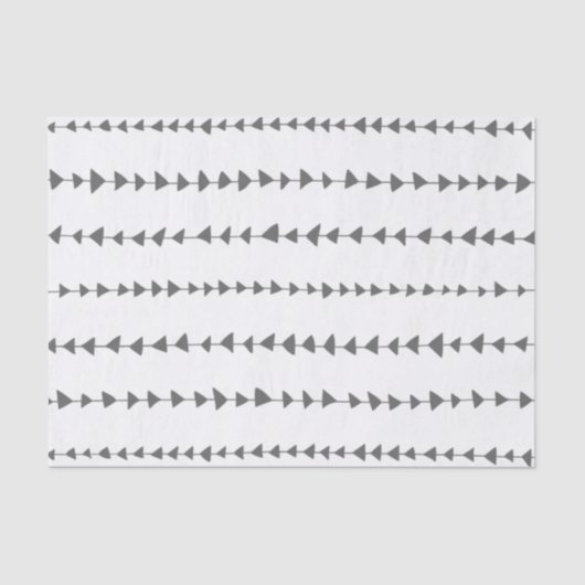 Gray White Aztec Arrows Patroon Tissuepapier (Voorkant)