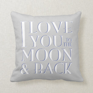 Gray White Blue Love je to moon & back Kussen