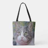 Gray White Cat Canvas tas (Achterkant)