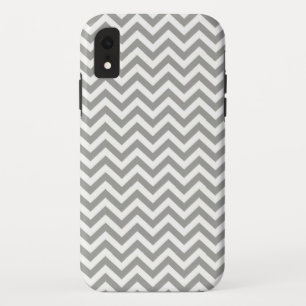 Gray White Chevron iPhone XR Hoesje