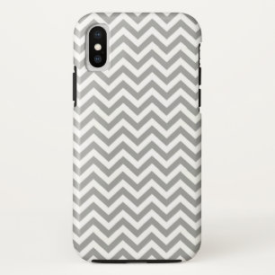 Gray White Chevron iPhone XS Hoesje