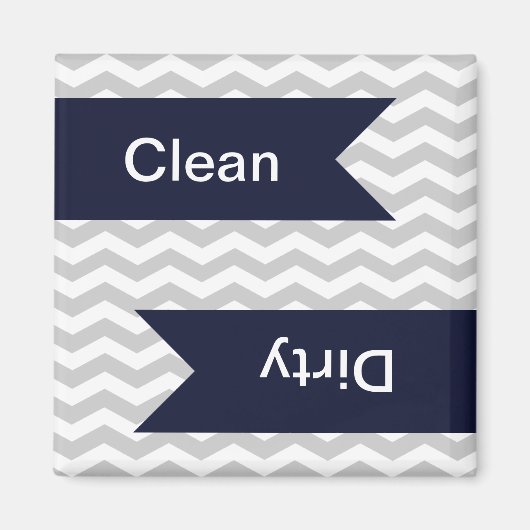 Gray & White Chevron Pattern Dishwaser Magnets Magneet (Voorkant)