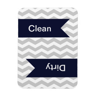 Gray & White Chevron Pattern Dishwaser Magnets Magneet