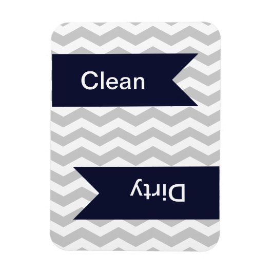 Gray & White Chevron Pattern Dishwaser Magnets Magneet (Verticaal)
