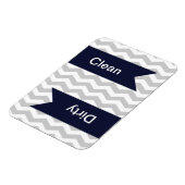 Gray & White Chevron Pattern Dishwaser Magnets Magneet (Linkerzijde)
