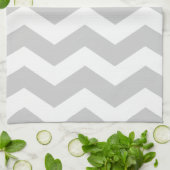 Gray & White Chevron Pattern Theedoek (Gevouwen)