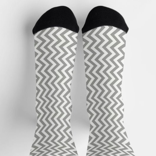 Gray White Chevron Sokken (Top)