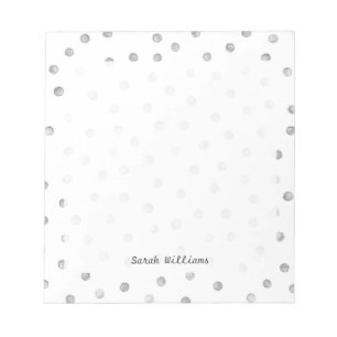 Gray White Confetti Stip Pattern Notitieblok
