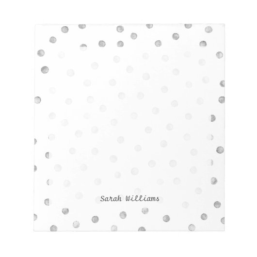 Gray White Confetti Stip Pattern Notitieblok (Voorkant)